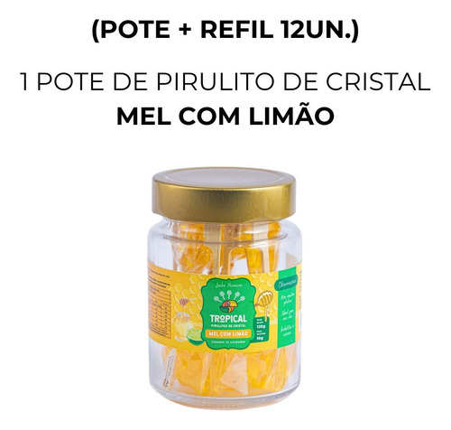 Pote C/ Pirulitos De Cristal - 24 Un P/ Café, Chá Cappuccino