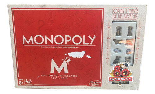 Juego Monopoly Edición 80º Aniversario 1935 - 2015 Hasbro