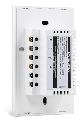 Interruptor 2 Botão Touch Wifi Inteligente Smart Alexa