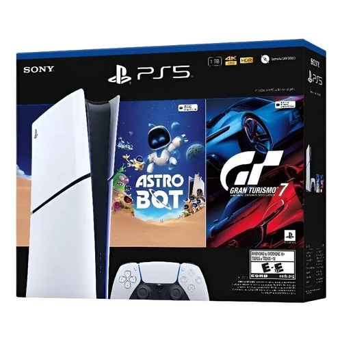 Console Playstation5 Slim Digital - Pacote Astro Bot E Gran Turismo 7 - Branco