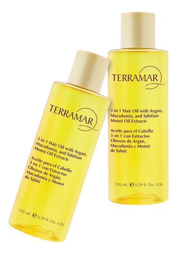 2pzs Óleo Aceite Tratamiento Cabello 3 En 1 Terramar 195mls