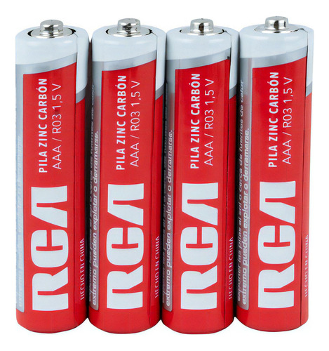 Pilas Baterias Rca Aaa Tamaño 1.5 Voltios Rojo Paquete De 24 Unidades Extra Duración Carbón Um3