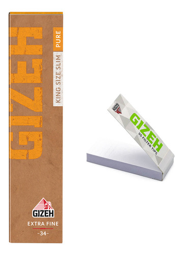 Sedas Gizeh Pure Organico King Size Con Filtros Tips Gizeh