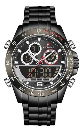 Reloj Naviforce Original 9188 + Estuche Dayoshop Color De La Correa Negro