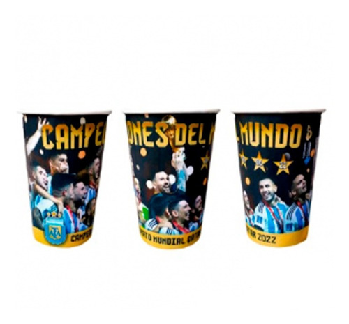 Vaso Polipapel Argentina Campeones Pack X10 Producto Oficial