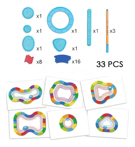 Espirografo Diy Multifuncional Regla Figuras Estilo Libre