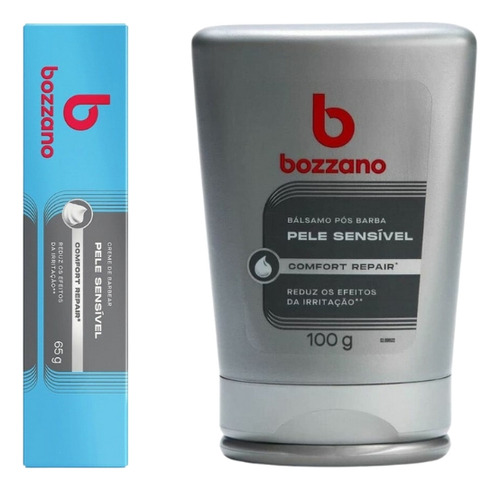 Kit Bozzano Pele Sensivel Creme Barbear+gel Pos Barba