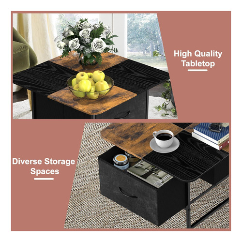 Mesa De Café Shinoske Square Con Esquinas Redondas, Mesa De