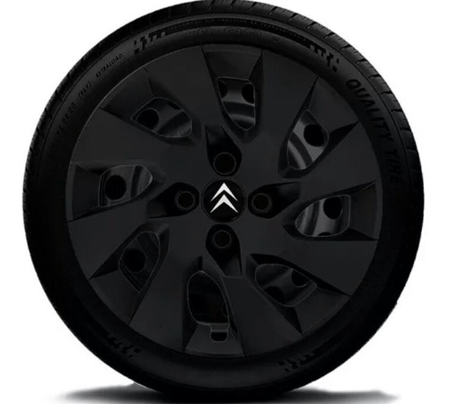 Juego De Tazas Deportivas R14 Citroen Color Negro