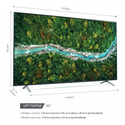 Imagen 3 de 3 de Tv LG Uhd 60 4k Smart Thinq Ai 60up7750psb + Magic Remote