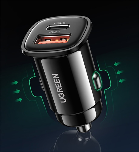 Cargador Coche Ugreen Carga Rapida Usb Tipo A - Tipo C 60w