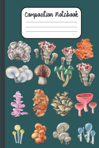 Libro: Cute Vintage Mushroom Composition Notebook: Aesthetic