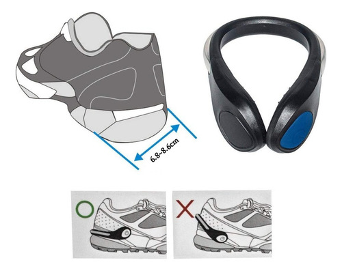 Led Intermitente Zapato Clip Luz De La Noche Correr