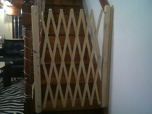 Puertas Proteccion Madera Pino Escalera  Seguridad Plegable