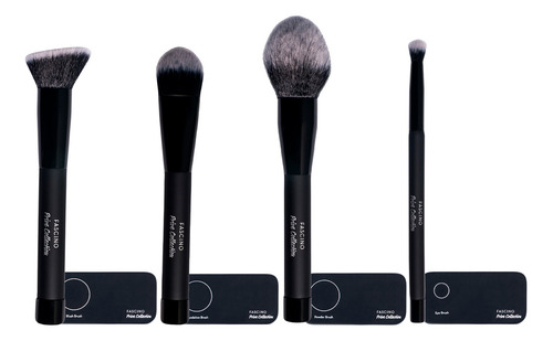 Imagen 3 de 9 de Set 4 Brochas Y Pinceles Prive Make Up Crueltyfree Fascino