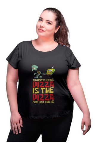 Polera Extra Grande Bob Esponja Calamardo Pizza Nickelodeon