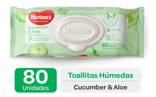 Toallitas Humedas Huggies Premium Cucumber & Aloe 80un 