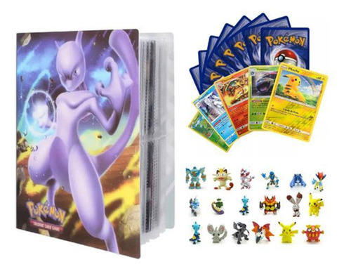 Album Pokémon Mewtwo Para 240 Cards + 25 Cartas +