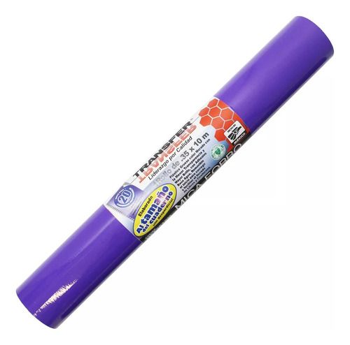 1 Rollo De Papel Contac Mica Adhesivo Transfer 35cm X 10m Morado Brilloso