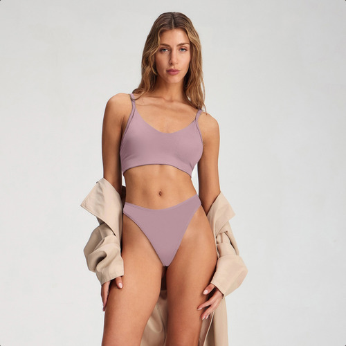 Conjunto Sin Taza Brigitte 2418 Algodón & Lycra Doble Malva 105