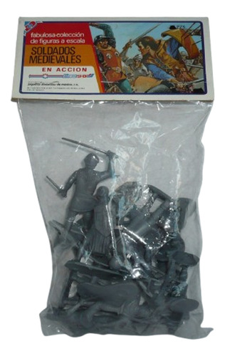 Set De Soldado Medieval Cruzadas - Muñeco De Juguete Vintage