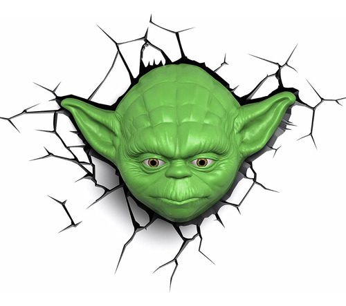 Yoda - Star Wars - Increíble Lámpara 3d Led Fx De Pared