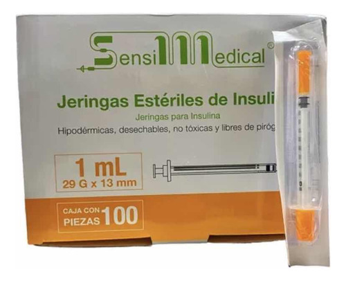 Jeringas Para Insulina 1 Ml, Caja Con 100 Piezas