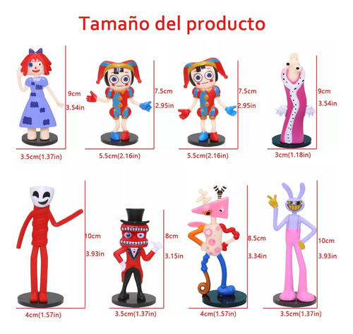 Figura De Acción The Amazing Digital Circus Niños 8 Piezas