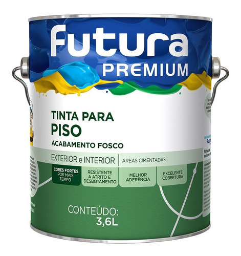 Tinta Acrílica Premium Para Piso 3,6litros Futura Cor Cinza