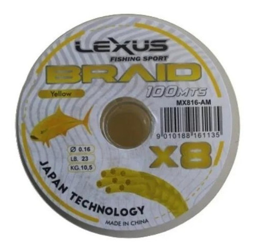 Multifilamento Lexus Braid 8 Hebras X 100m 0.16mm