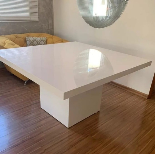 Imagen 6 de 10 de Mesa Laqueada 6/8 P Comedor Rectangular 160x100 Base Central
