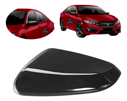 Capa Retrovisor Civic 2017 A 2020 21 Black Piano S/pisca
