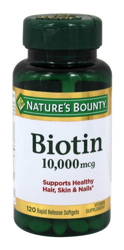 Suplemento en cápsulas blandas Nature's Bounty  Biotin vitaminas en pote 120 un