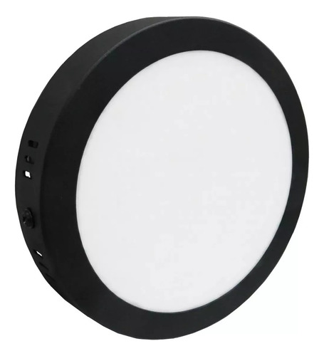 Plafon Aplicar Led 12w Luz Dia/ Calida Redondo Negro Tbcin Estructura Luz Día