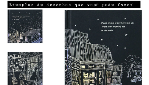 Imagem 7 de 8 de Caderno Sketchbook Paginas Interna Em Papel Preto