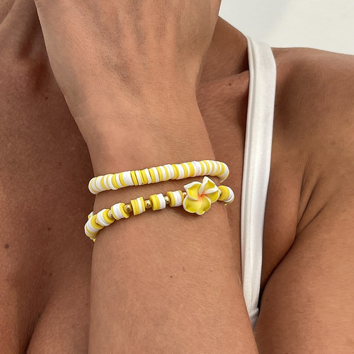 Pulseras Elásticas Y2k Sweet Flower Para Mujer, Joyas De Ver