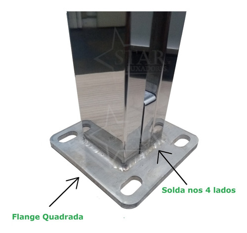 Imagem 3 de 6 de Kit 25 Coluna Torre Inox 60cm Guarda Corpo Corrimão De Vidro