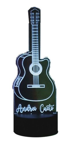 Lámpara De Acrílico Guitarra Personalizada Con Nombre