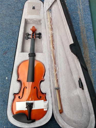Imagen 2 de 5 de Violin De Estudio 3/4 Con Arco Resina Estuche Y Mentonera