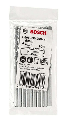 Pack 10 Brocas Concreto Bosch 6x60x100mm - Bosch