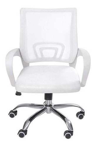 Cadeira de escritório Prizi 9050  branca com estofado de mesh y tecido
