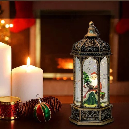 Farol De Nieve Q8snow For Navidad, Con Purpurina, Agua Y Ni