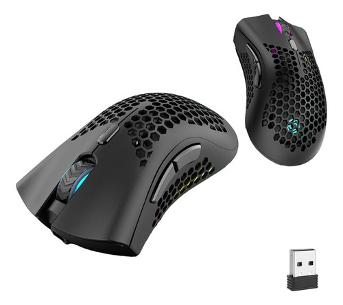 Rgb Glow Semfio Mouse Gamer Wireless Ergonomico Recarregável