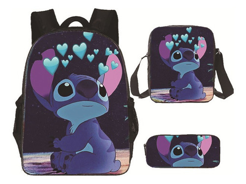 Conjunto De Mochila Escolar Anime Lilo & Stitch