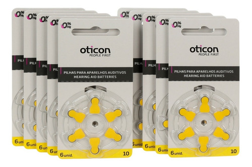 Kit 30 Baterias Pilhas Aparelho Auditivo A10 / Pr70 Oticon
