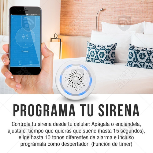 Wifi 3 En Uno Alarma Sirena Inteligente Temperatura Humedad Alexa Google Alerta Seguridad Via App Celular Negocio Casa