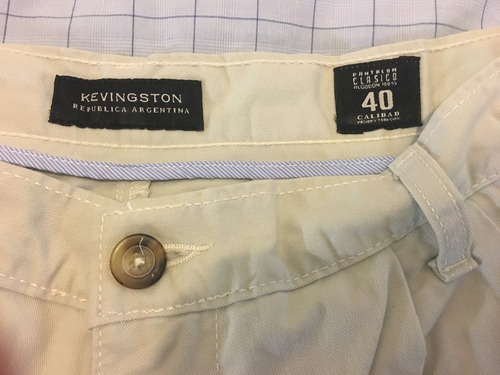 Pantalon Kevingston Gabardina Color Beige Claro Talle 40