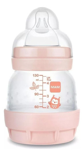 Mamadeira Mam Easy Start 130ml Coruja 0+ Ma01212 Cor Rosa Corujinha