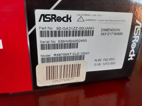 Placa De Video Asrock Rx6700xt Challenger 12 Gb Oc (Usado)