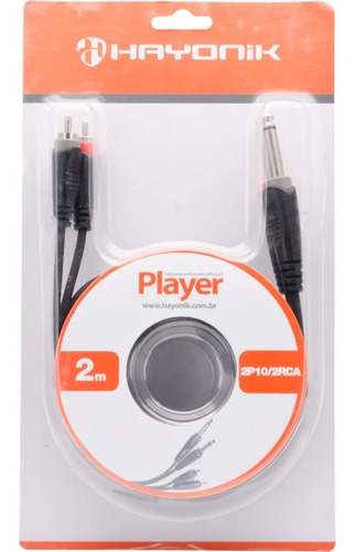 Cabo De Audio 2p10 X 2rca 2m Liga Mesa / Caixa Ativa Hayonik